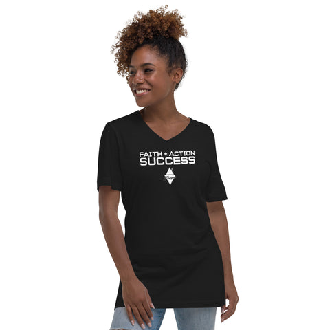 Faith + Action Success Unisex Short Sleeve V-Neck T-Shirt