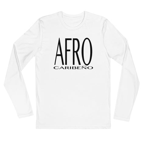 Afro Caribeño Big Text Long Sleeve Fitted Crew