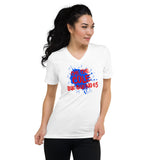 Che Che Cole RED & BLUE GRAPHIC Unisex Short Sleeve V-Neck T-Shirt